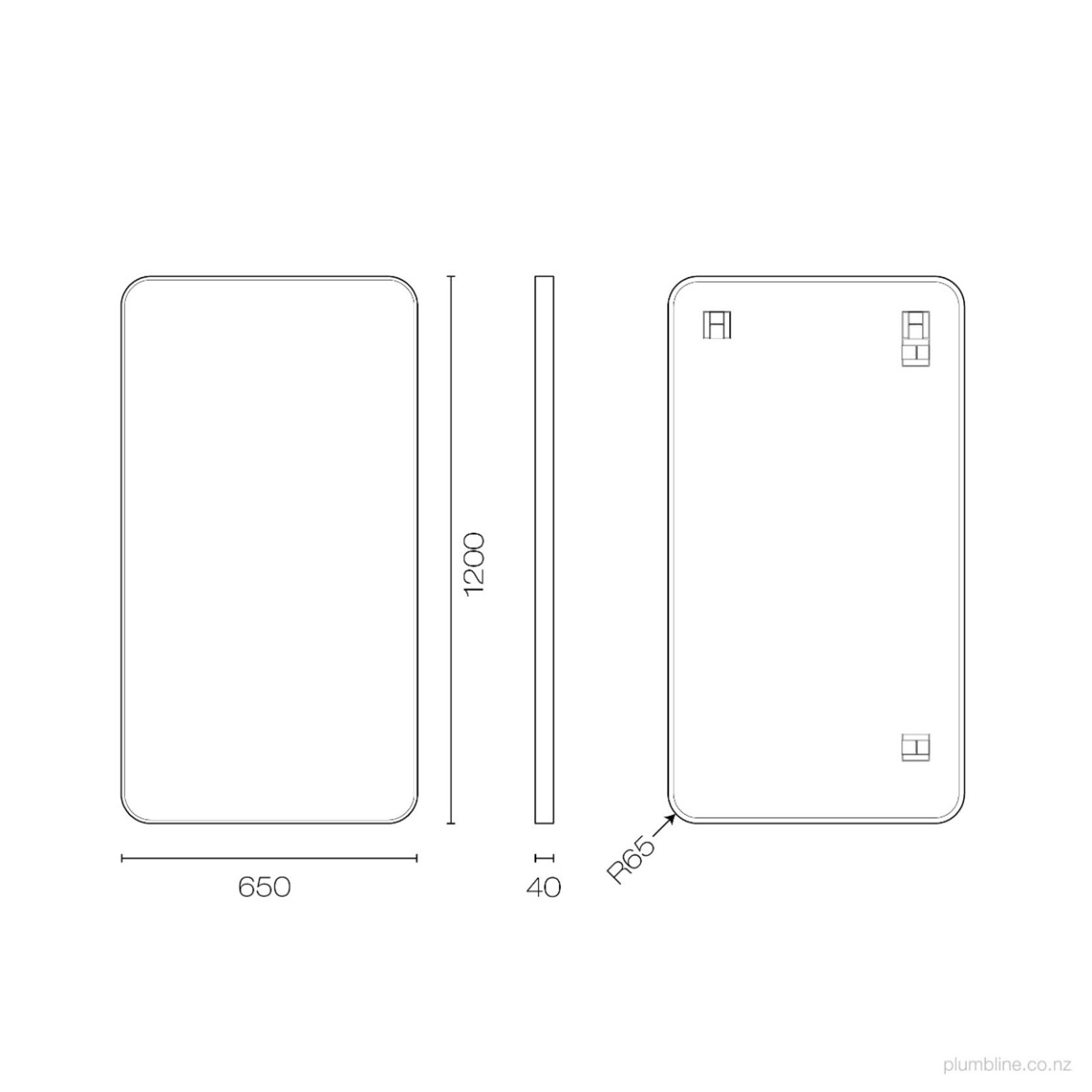 Frame XL 1200 Rectangle Mirror Brushed Black gallery detail image