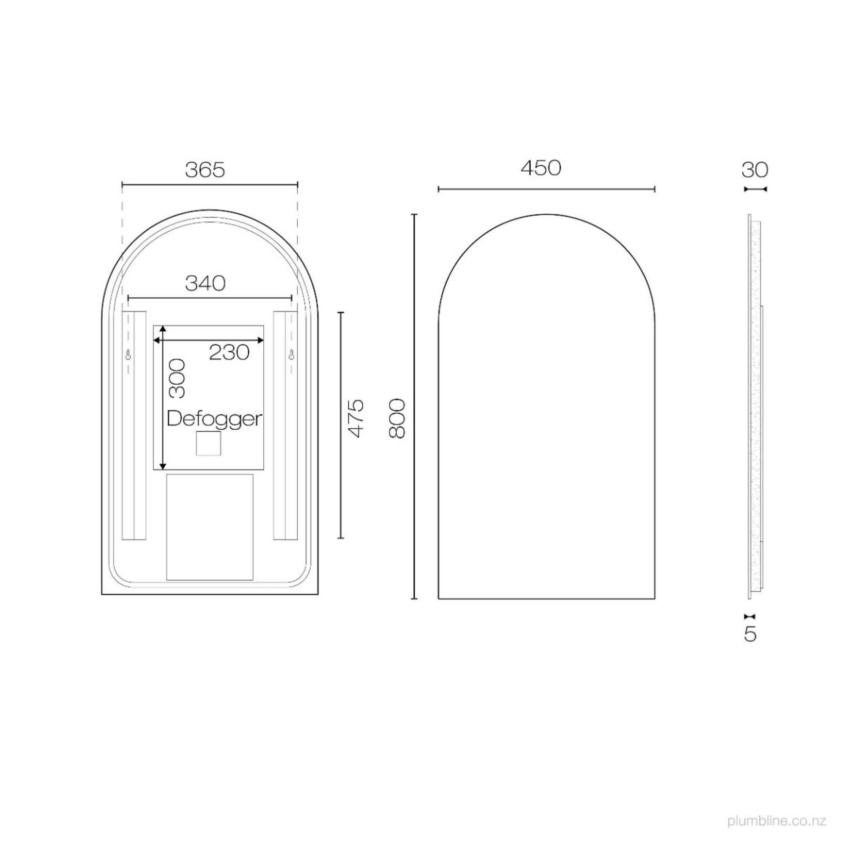 Galaxy 450 Arch LED Backlit Mirror gallery detail image