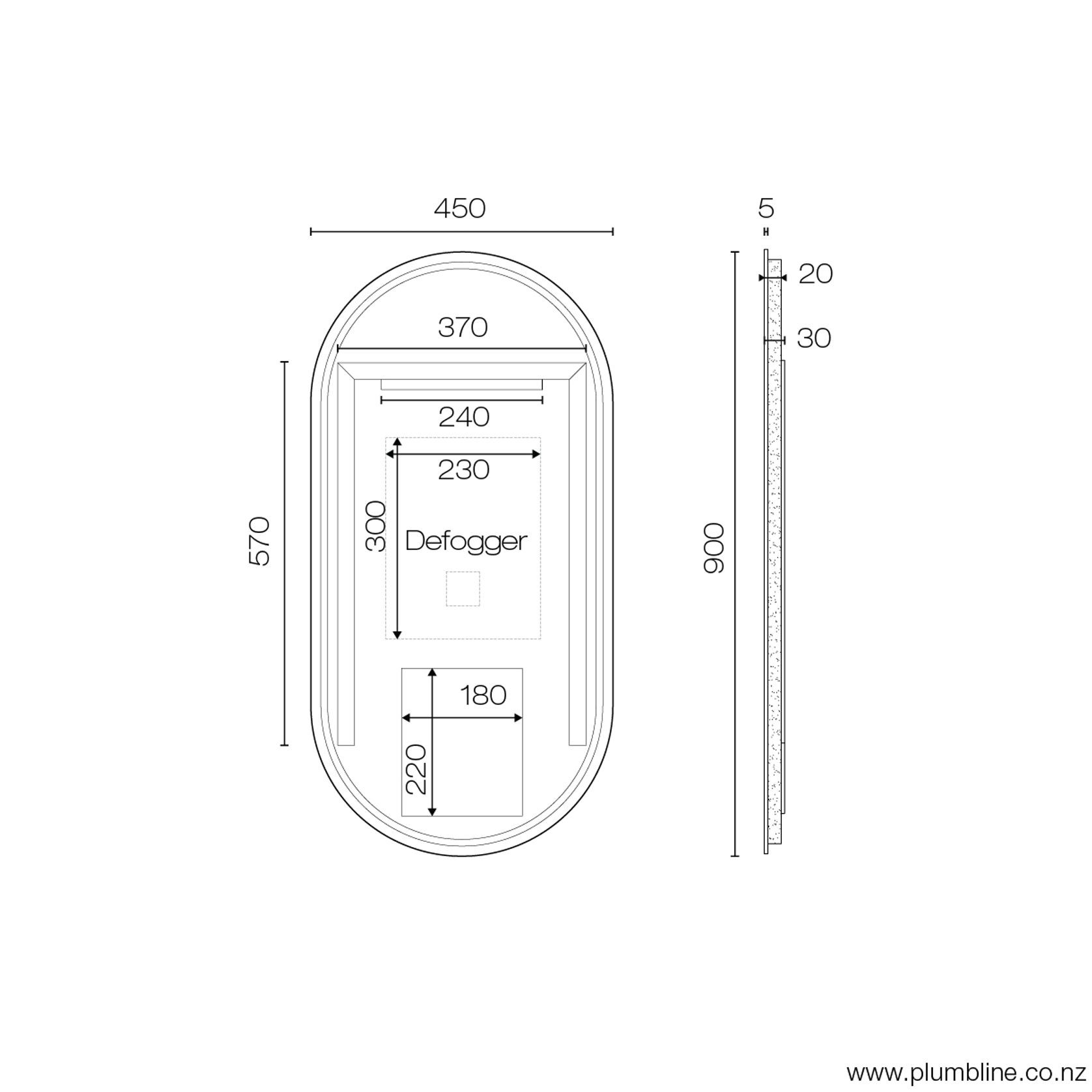 Galaxy Pill LED Backlit Mirror gallery detail image