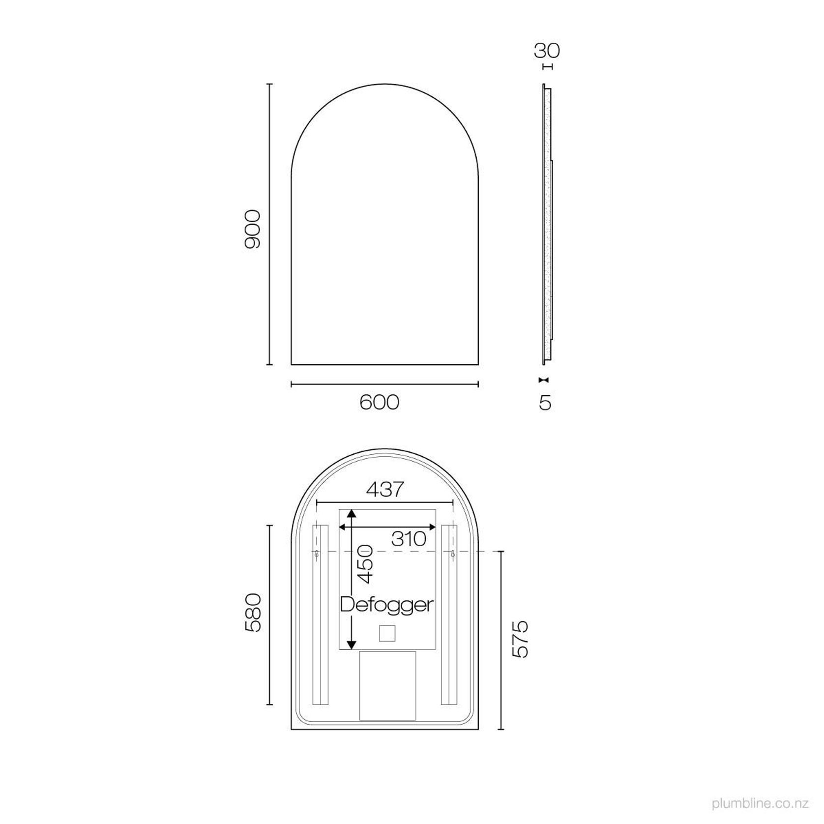 Galaxy 600 Arch LED Backlit Mirror gallery detail image