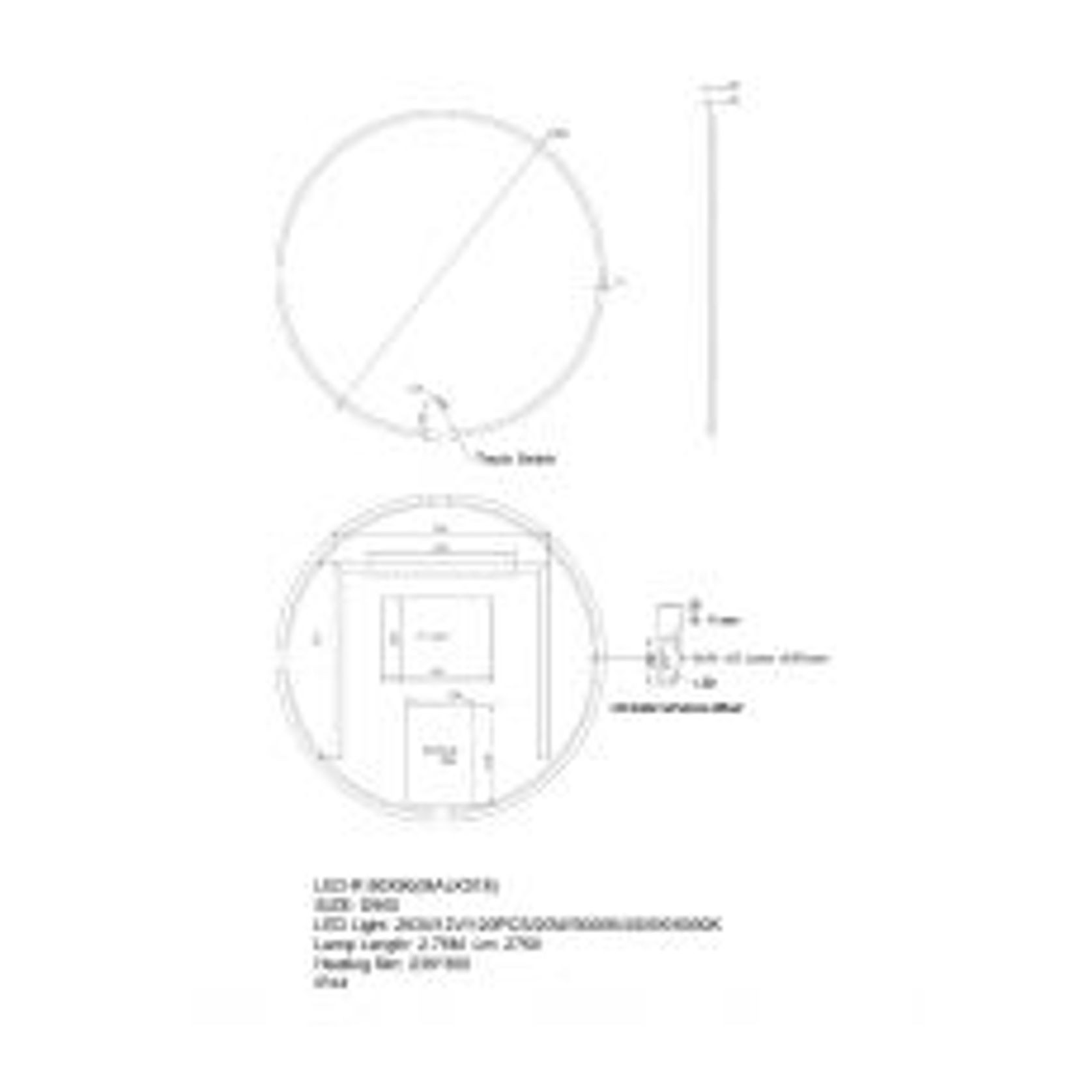Round LED Mirror LM-LED-R1-9090 gallery detail image