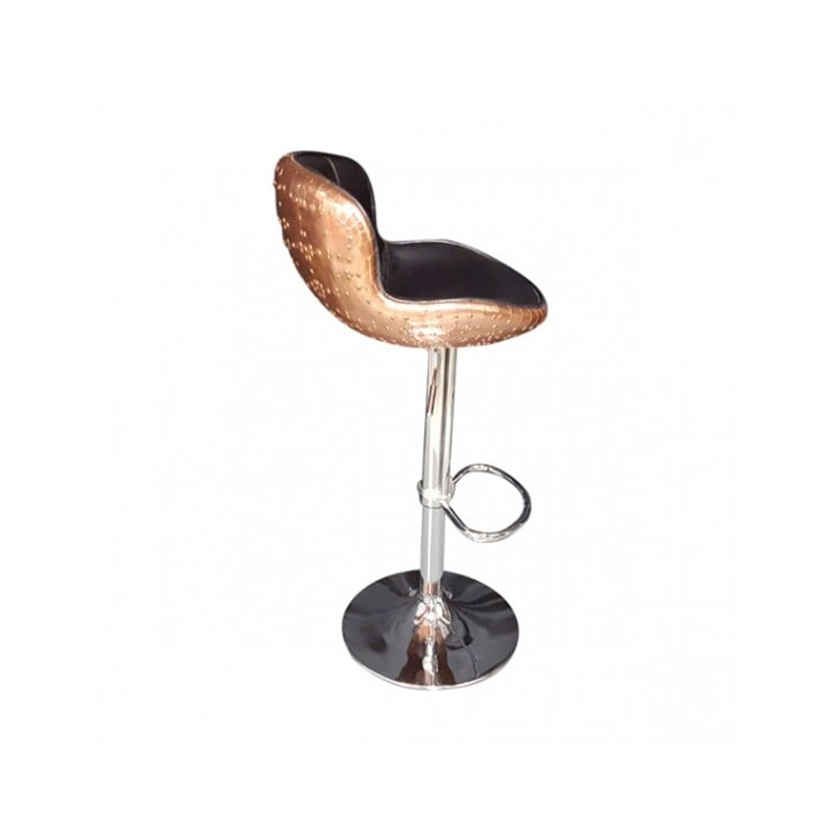 The Baron X2 Copper and Black Leather Bar Stool gallery detail image