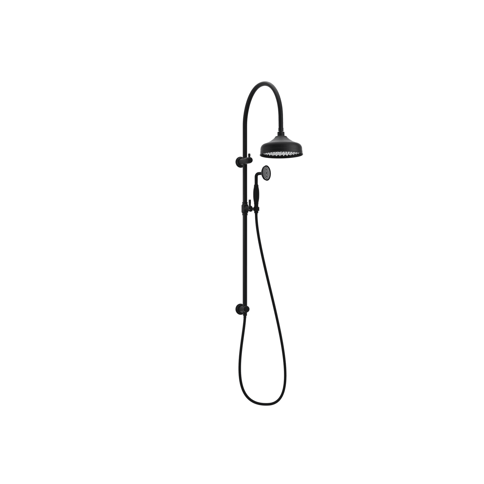 Kingsley Shower Rail Set | Matte Black gallery detail image