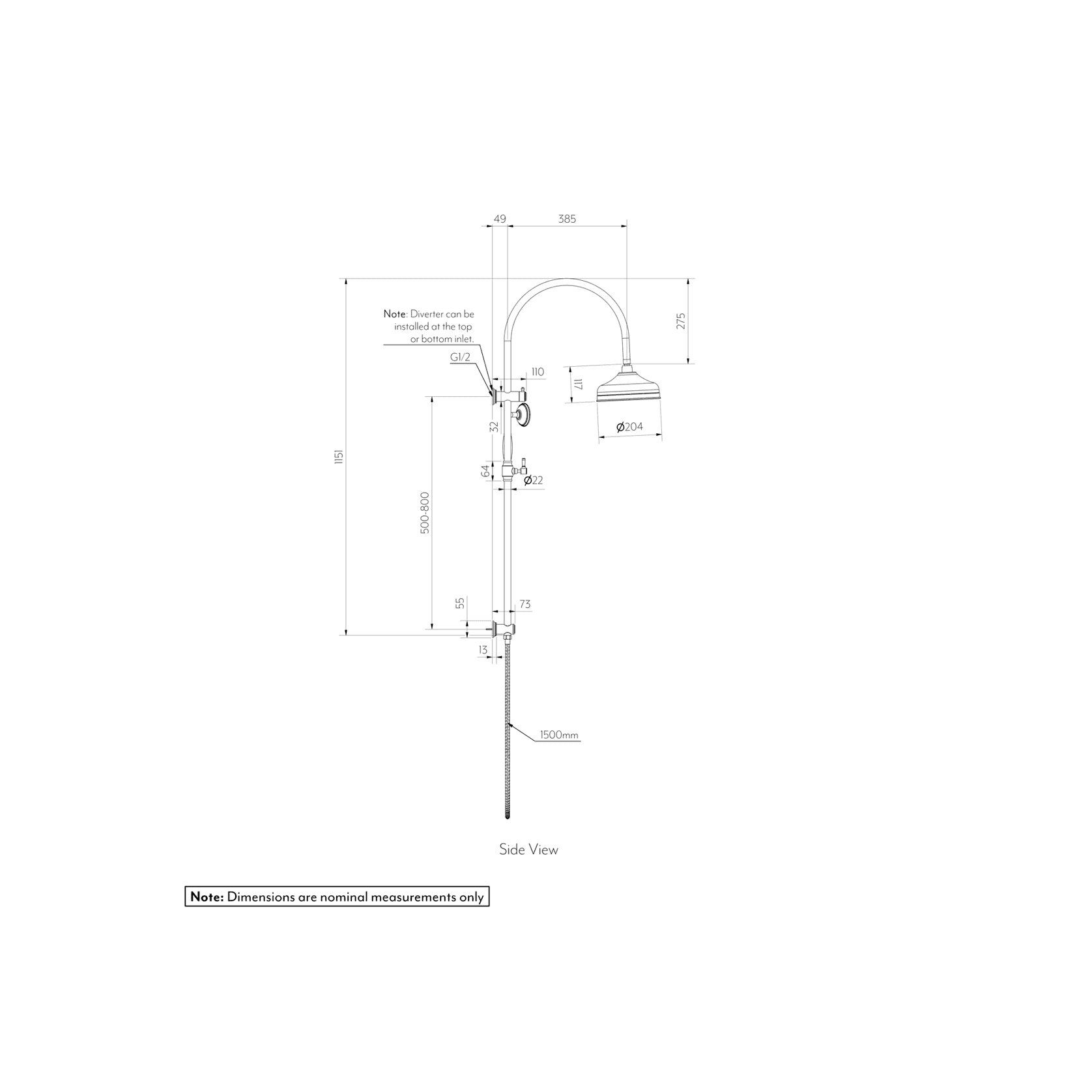 Kingsley Shower Rail Set | Matte Black gallery detail image