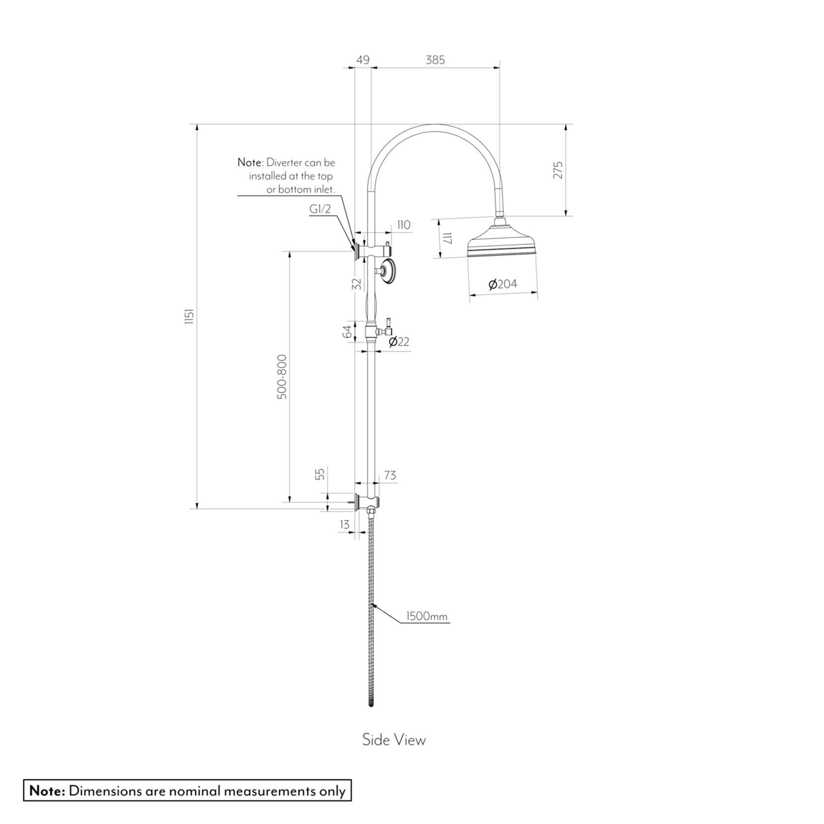 Kingsley Shower Rail Set | Matte Black gallery detail image