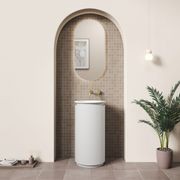 Aulic Civaro Floor Standing Matte White Pillar Cabinet gallery detail image