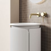 Aulic Civaro Floor Standing Matte White Pillar Cabinet gallery detail image