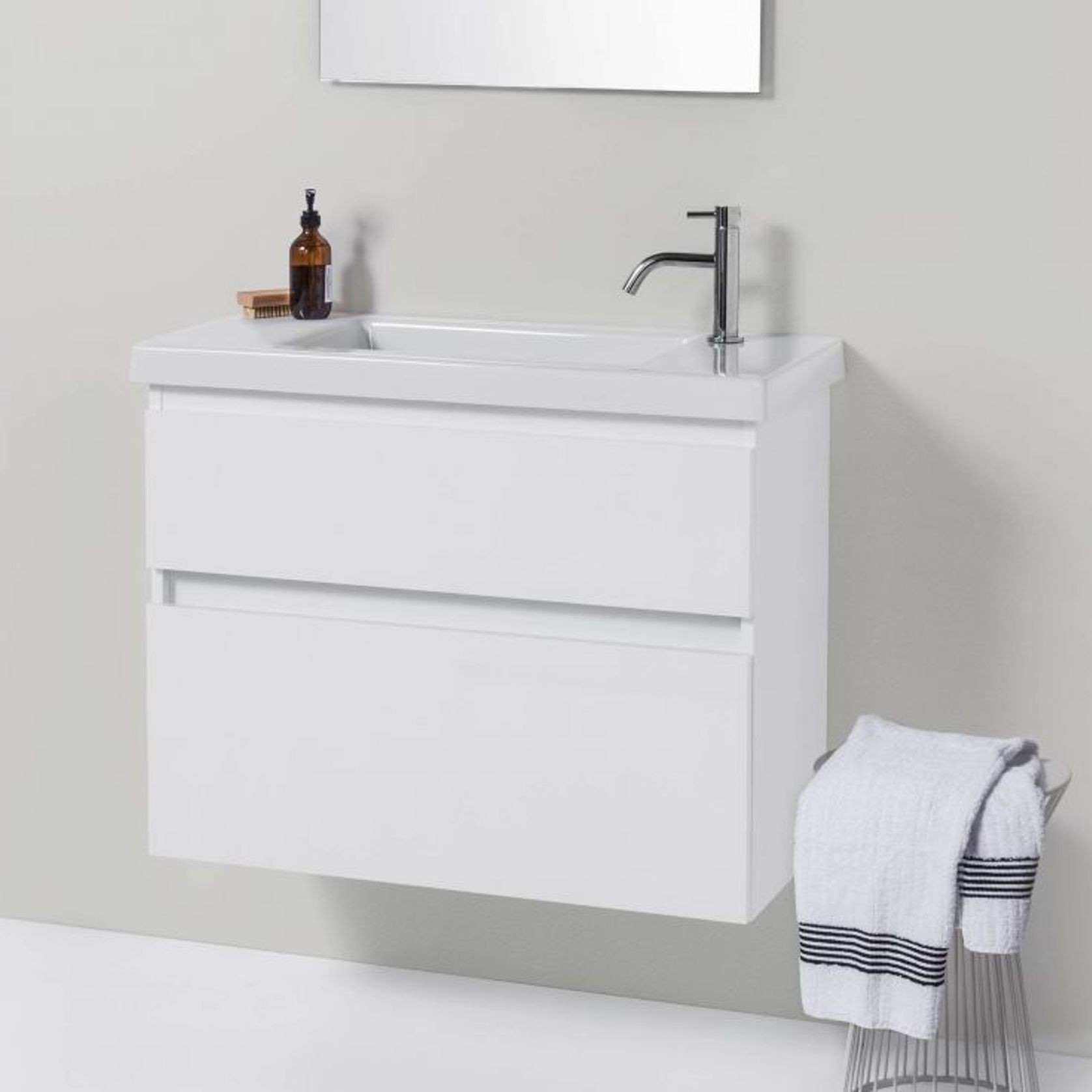 Cangas Slim Wall-Hung Vanity, 2 Drawers gallery detail image