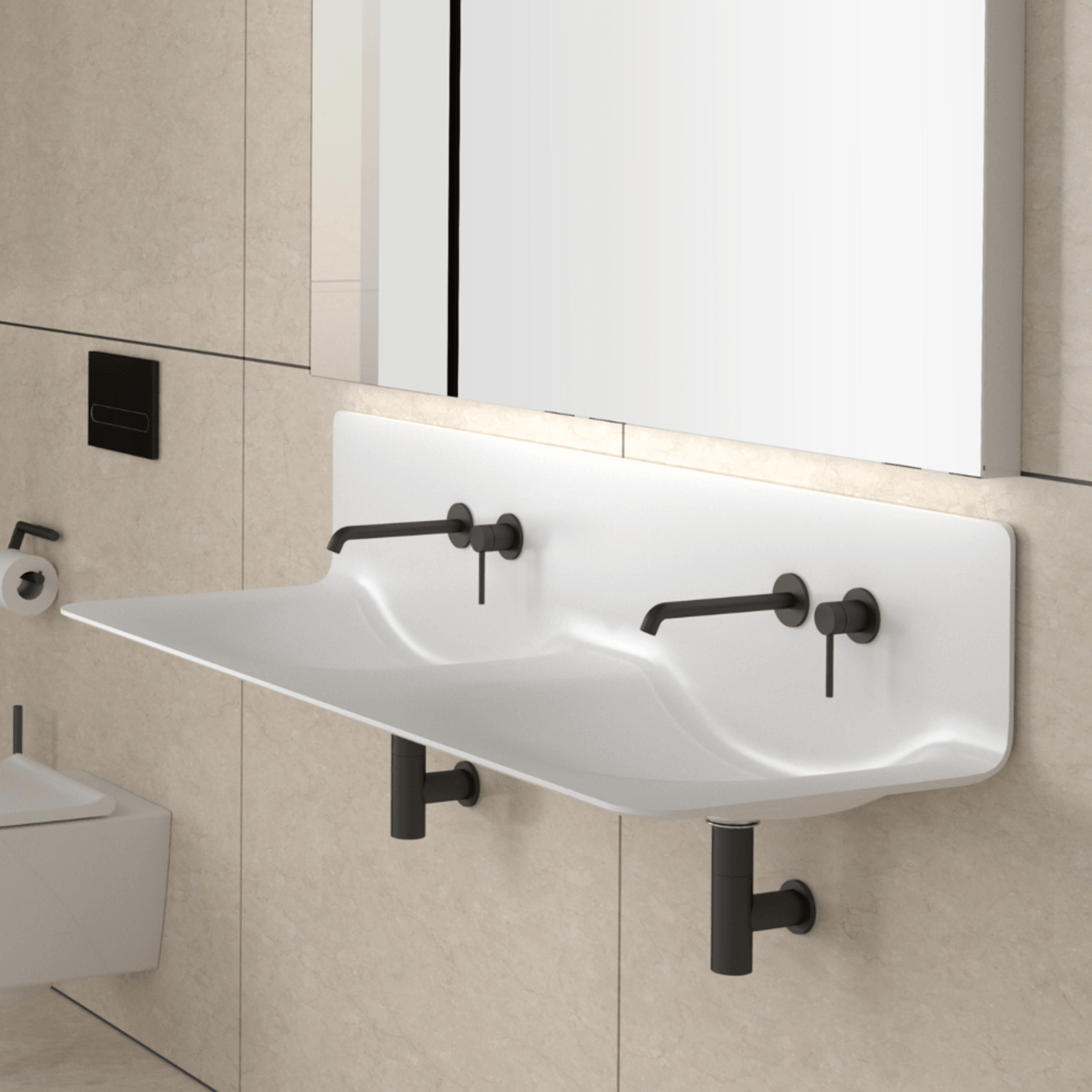 Corian® FLEX Modern Double Vanity gallery detail image