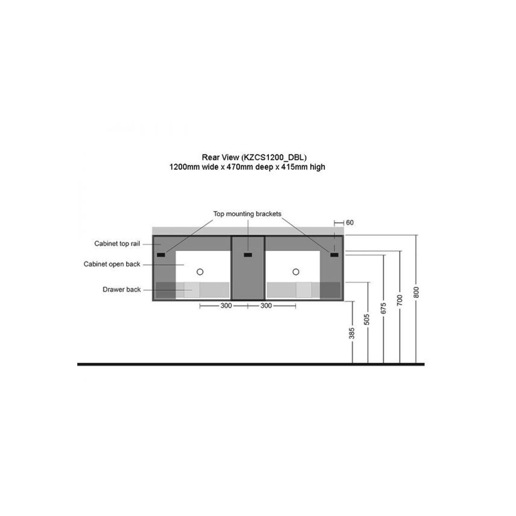 Kzoao 1200mm Dual Basin Vanity Gloss White gallery detail image
