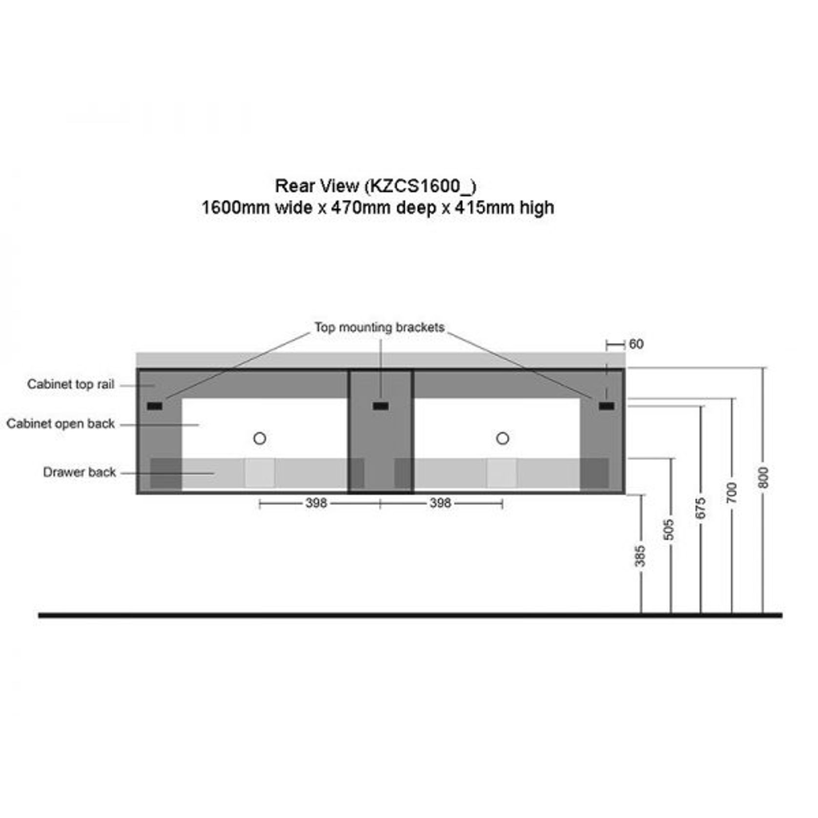 Kzoao 1600mm Vanity Black Wood Grain gallery detail image