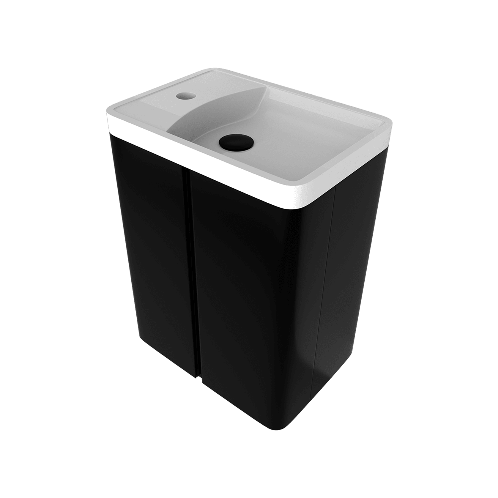 Kzoao Powder Room Vanity Satin Black gallery detail image