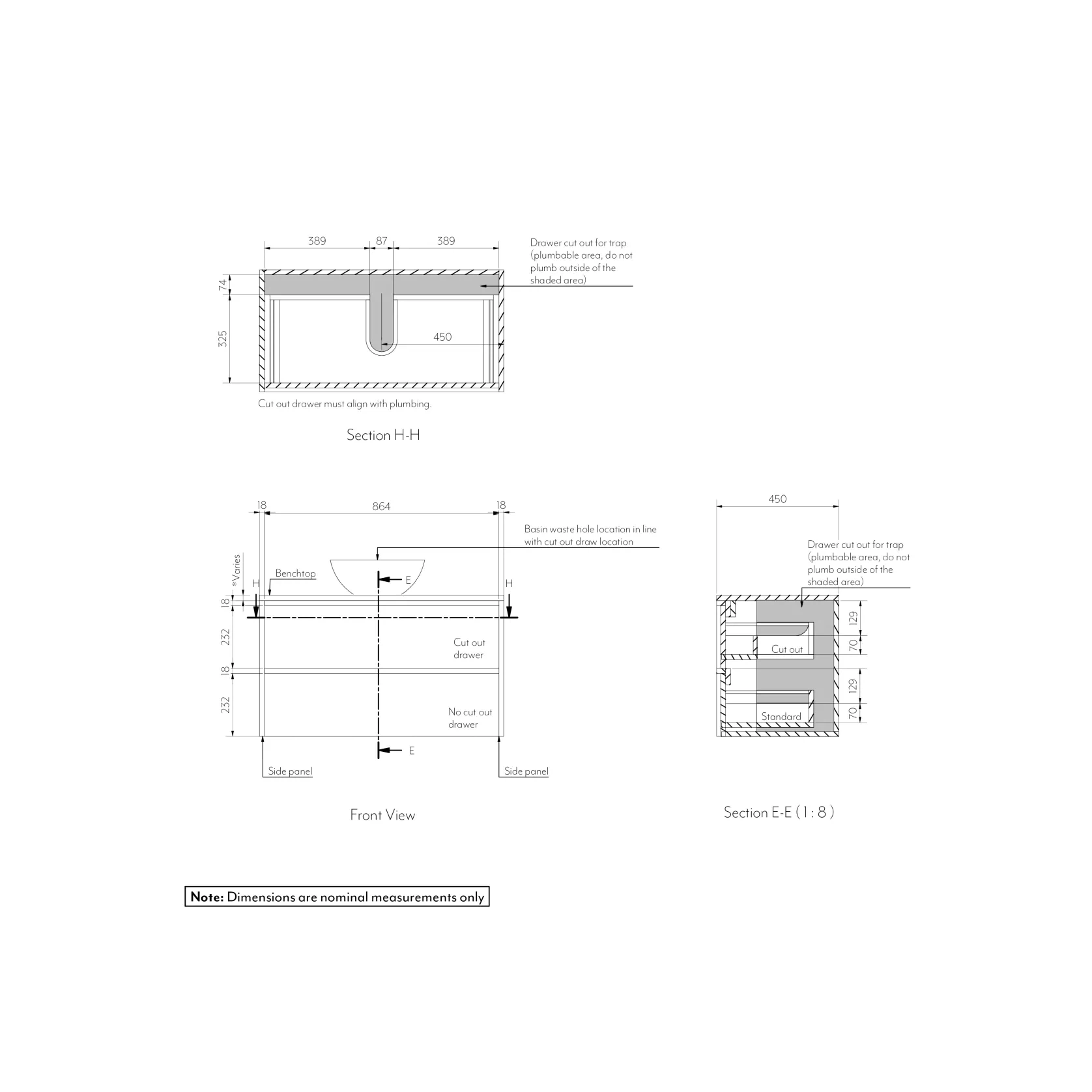 Kasumi 2-Drawer Vanity 900mm gallery detail image
