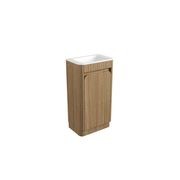 Aulic Mini Hartelle Fluted Floor Standing Oak Cabinet gallery detail image