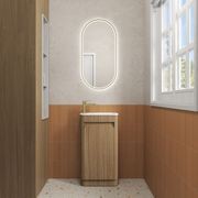 Aulic Mini Hartelle Fluted Floor Standing Oak Cabinet gallery detail image