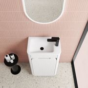 Aulic Mini  Fluted Floor Standing Matte White Cabinet gallery detail image