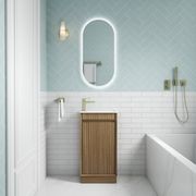 Aulic Mini Ravia Fluted Harvest Oak Cabinet gallery detail image