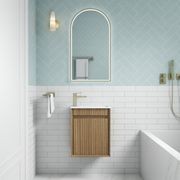 Aulic Mini Ravia Fluted Wall Hung Harvest Oak Cabinet gallery detail image