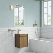 Aulic Mini Ravia Fluted Wall Hung Harvest Oak Cabinet gallery detail image