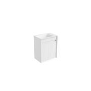 Aulic Mini Ravia Fluted Wall Hung Matte White Cabinet gallery detail image