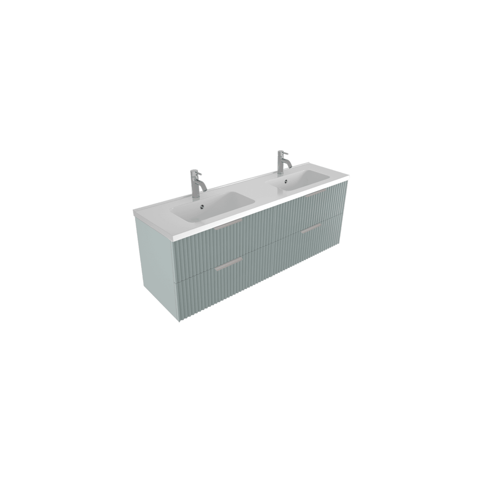 Pettine 1500 Double Bowl 4 Drawer Wall Vanity gallery detail image