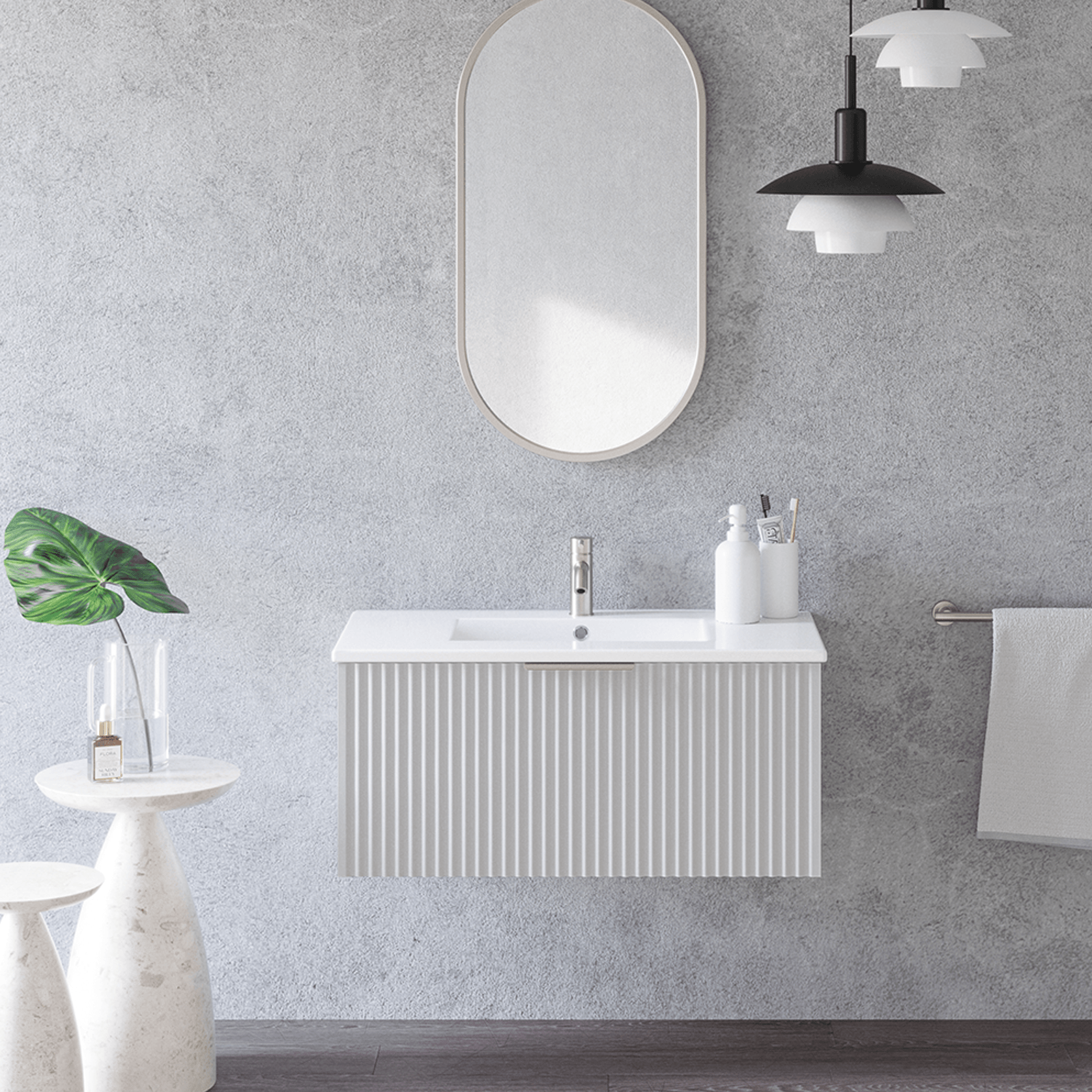 Pettine 900 Single Centre Bowl Wall Vanity gallery detail image
