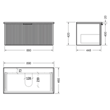 Pettine 900 Single Centre Bowl Wall Vanity gallery detail image