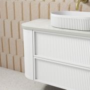 Aulic Ramee Fluted Wall Hung 1500mm Matte White Cabinet gallery detail image