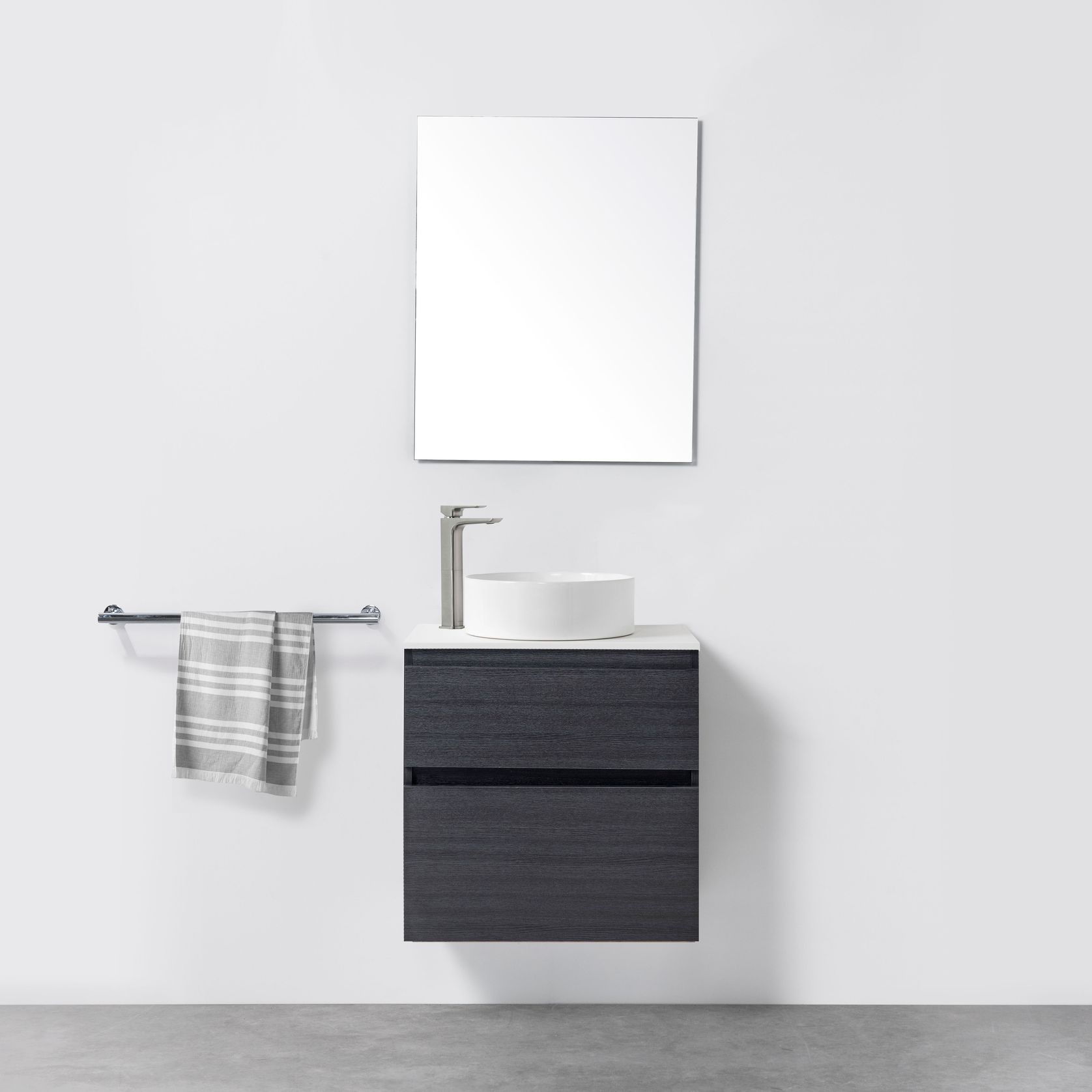Soft Solid Slim Wall-Hung Vanity, 2 Drawers gallery detail image