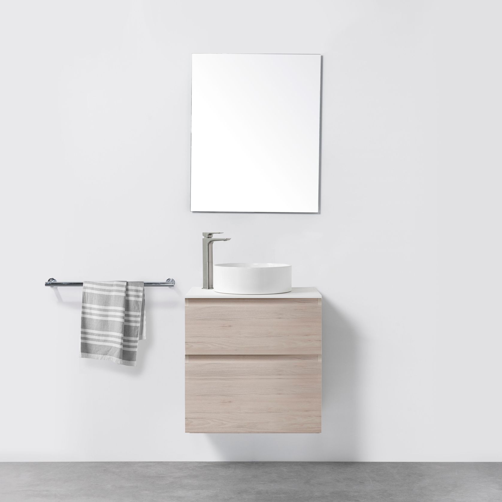 Soft Solid Slim Wall-Hung Vanity, 2 Drawers gallery detail image