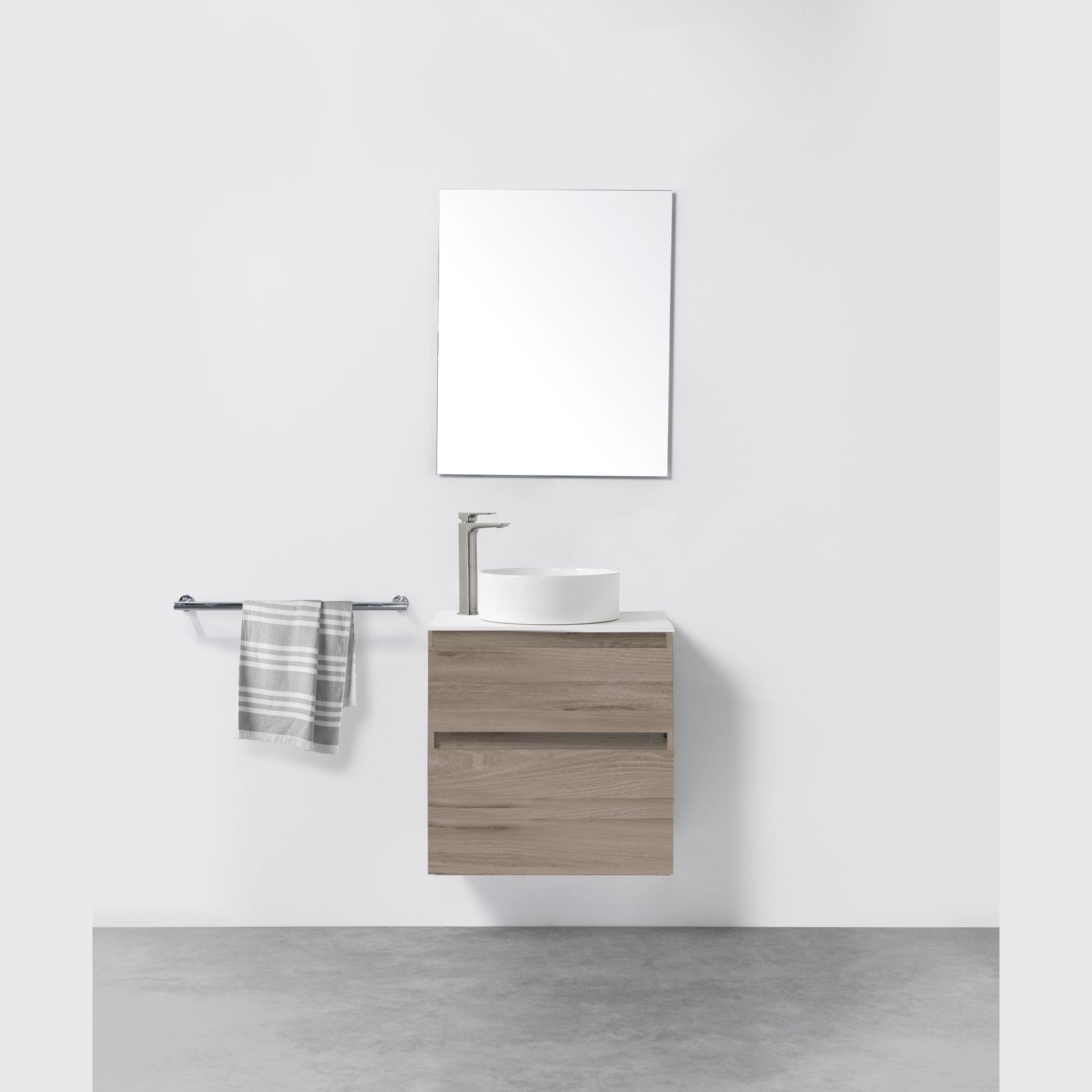 Soft Solid Slim Wall-Hung Vanity, 2 Drawers gallery detail image