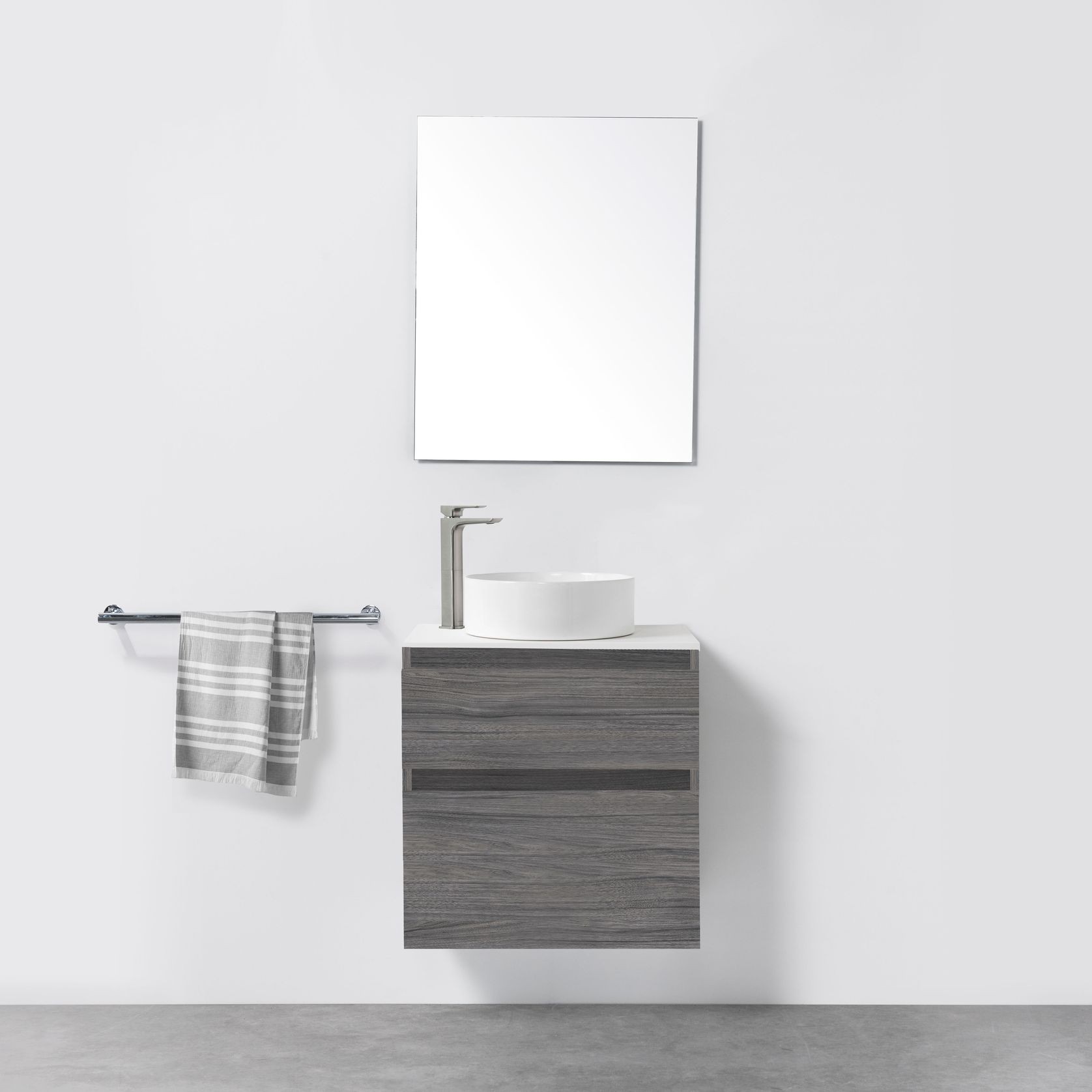 Soft Solid Slim Wall-Hung Vanity, 2 Drawers gallery detail image