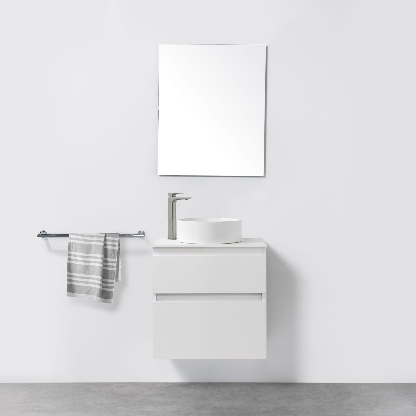 Soft Solid Slim Wall-Hung Vanity, 2 Drawers gallery detail image