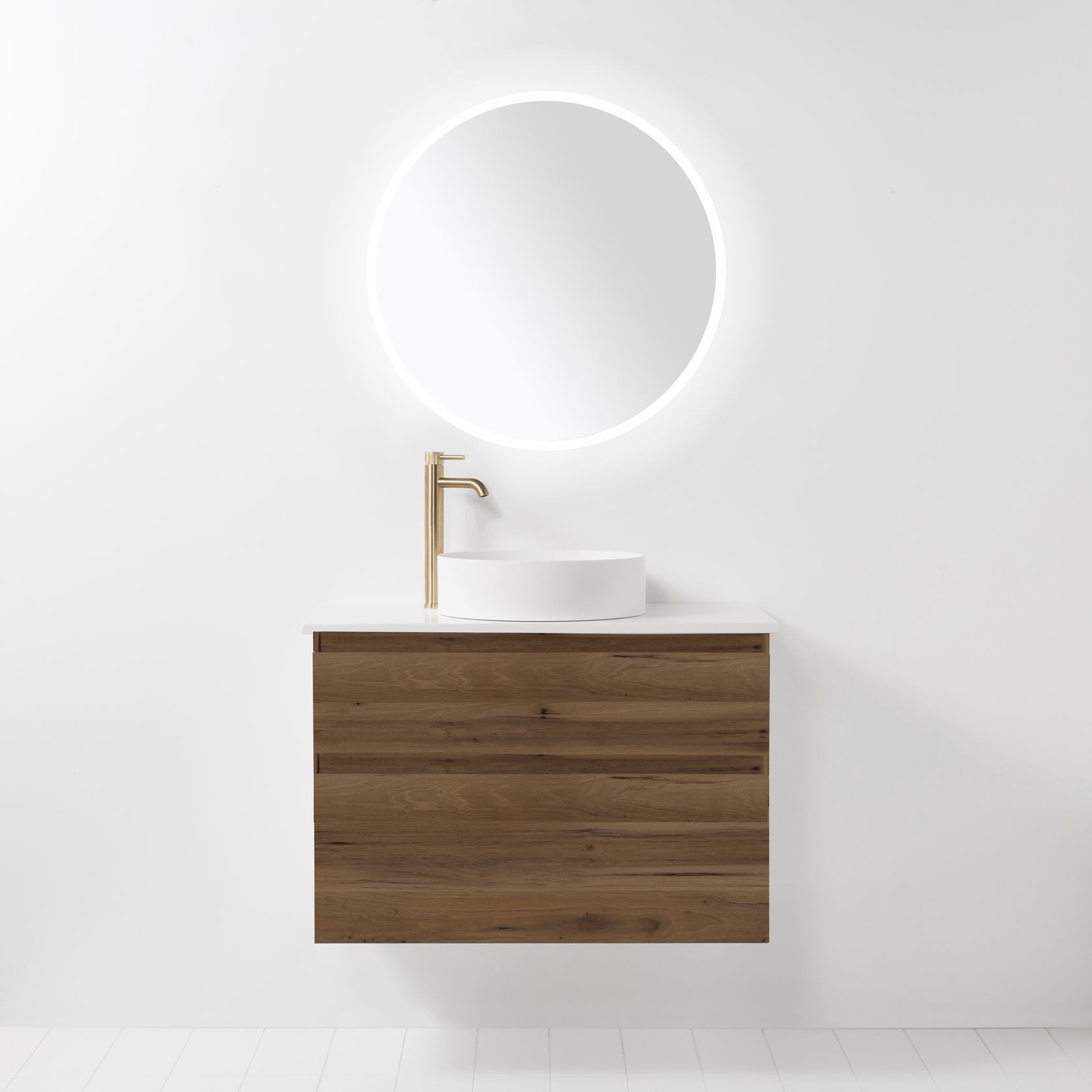 Soft Solid Slim Wall-Hung Vanity, 2 Drawers gallery detail image