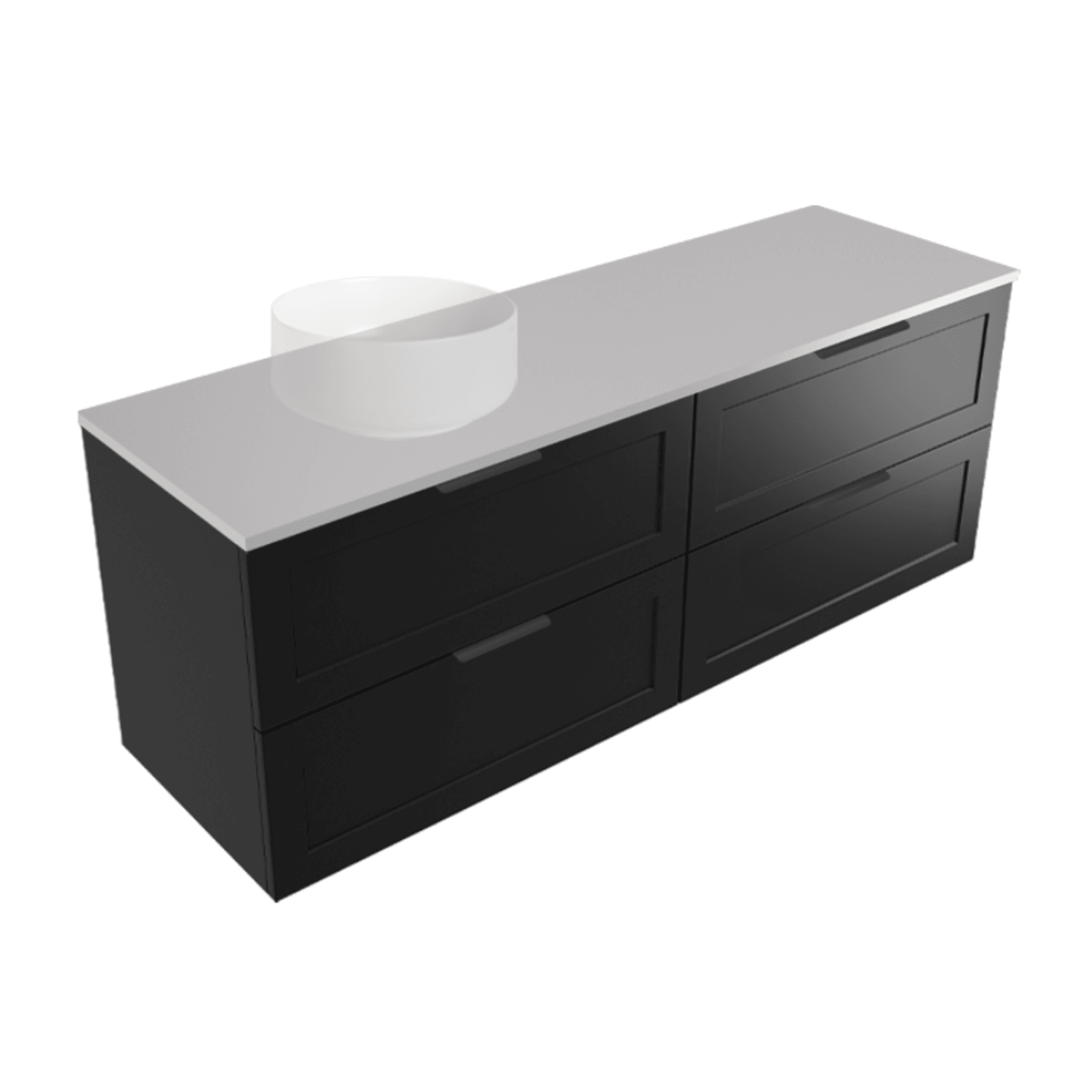 Telaio 1500 Single Left Bowl 4 Drawer Wall Vanity gallery detail image