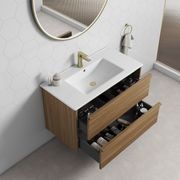 Aulic Venetta Framed Wall Hung 900m Harvest Oak Cabinet gallery detail image