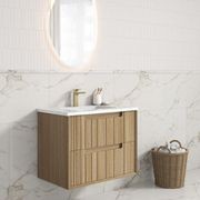 Aulic Voulari Framed Wall Hung 750m Harvest Oak Cabinet gallery detail image