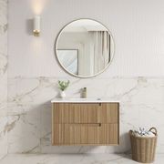 Aulic Voulari Framed Wall Hung 900m Harvest Oak Cabinet gallery detail image