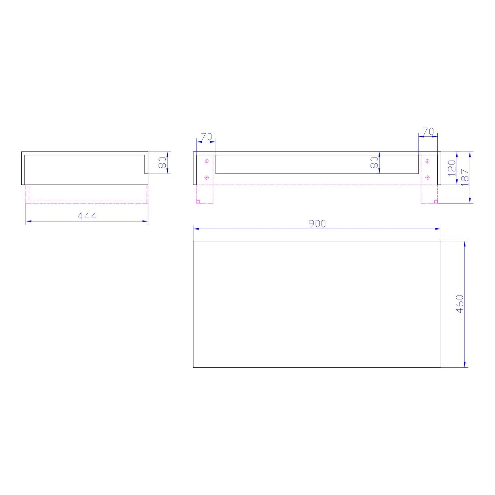 Wall Mount Slab 900 x 460 x 120mm Matte White Stone gallery detail image