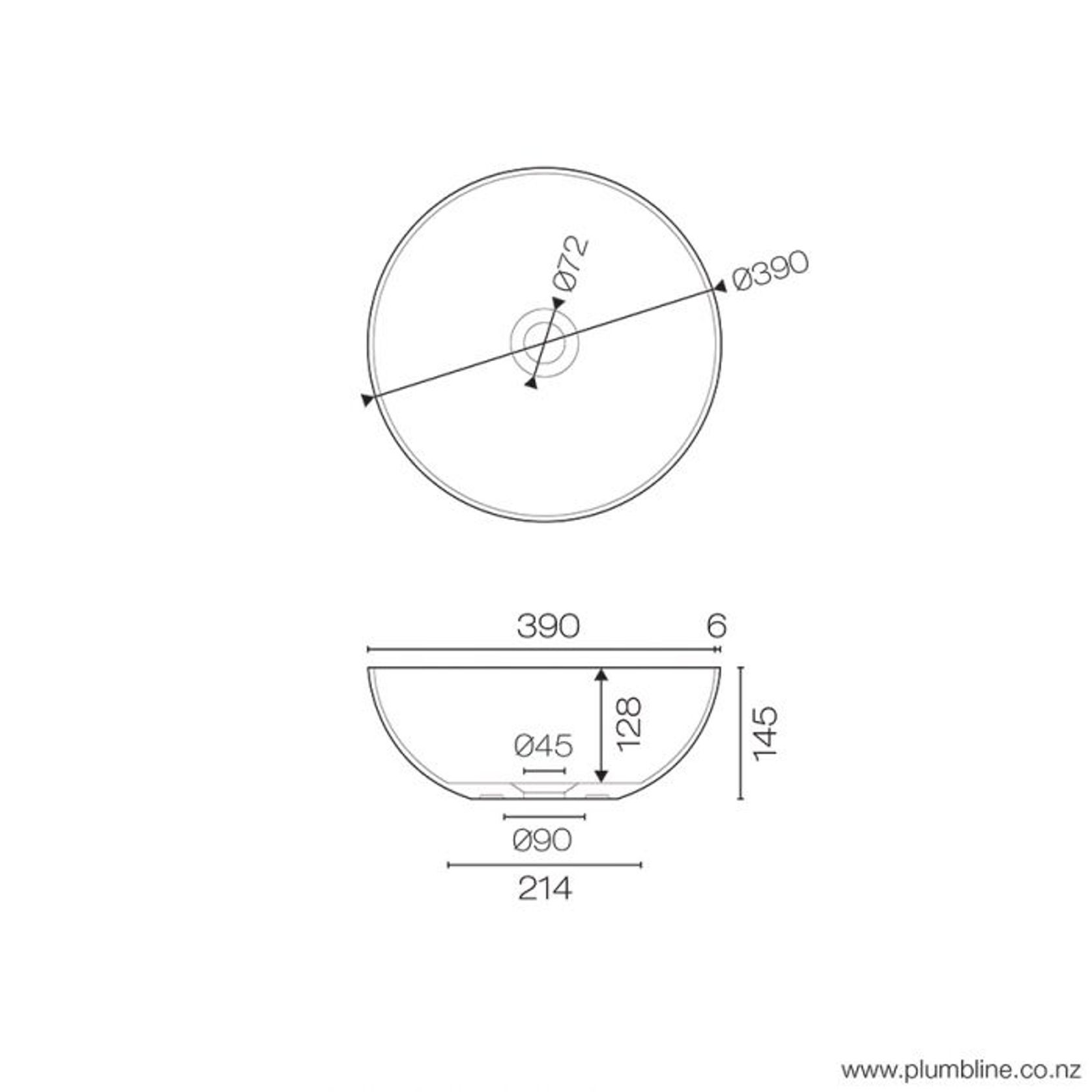 Super-Thin Round Vessel Basin Solid Surface gallery detail image