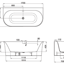 Cursa Back-To-Wall Bath gallery detail image