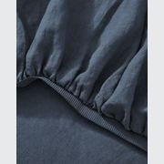 Ravello Linen Fitted Sheet - Denim | Weave Home Bed Linen gallery detail image
