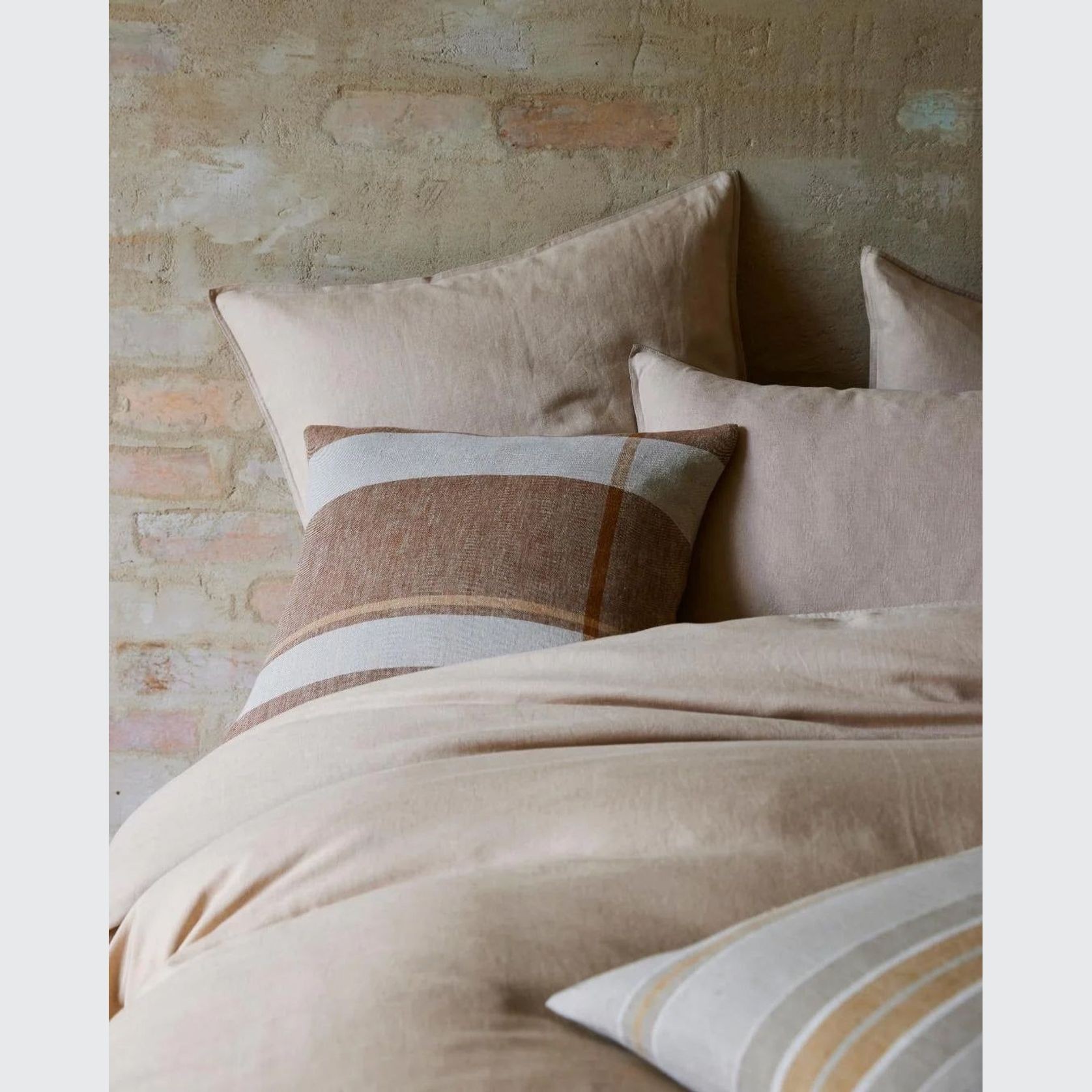 Ravello Linen Fitted Sheet - Shell | Weave Home Bed Linen gallery detail image