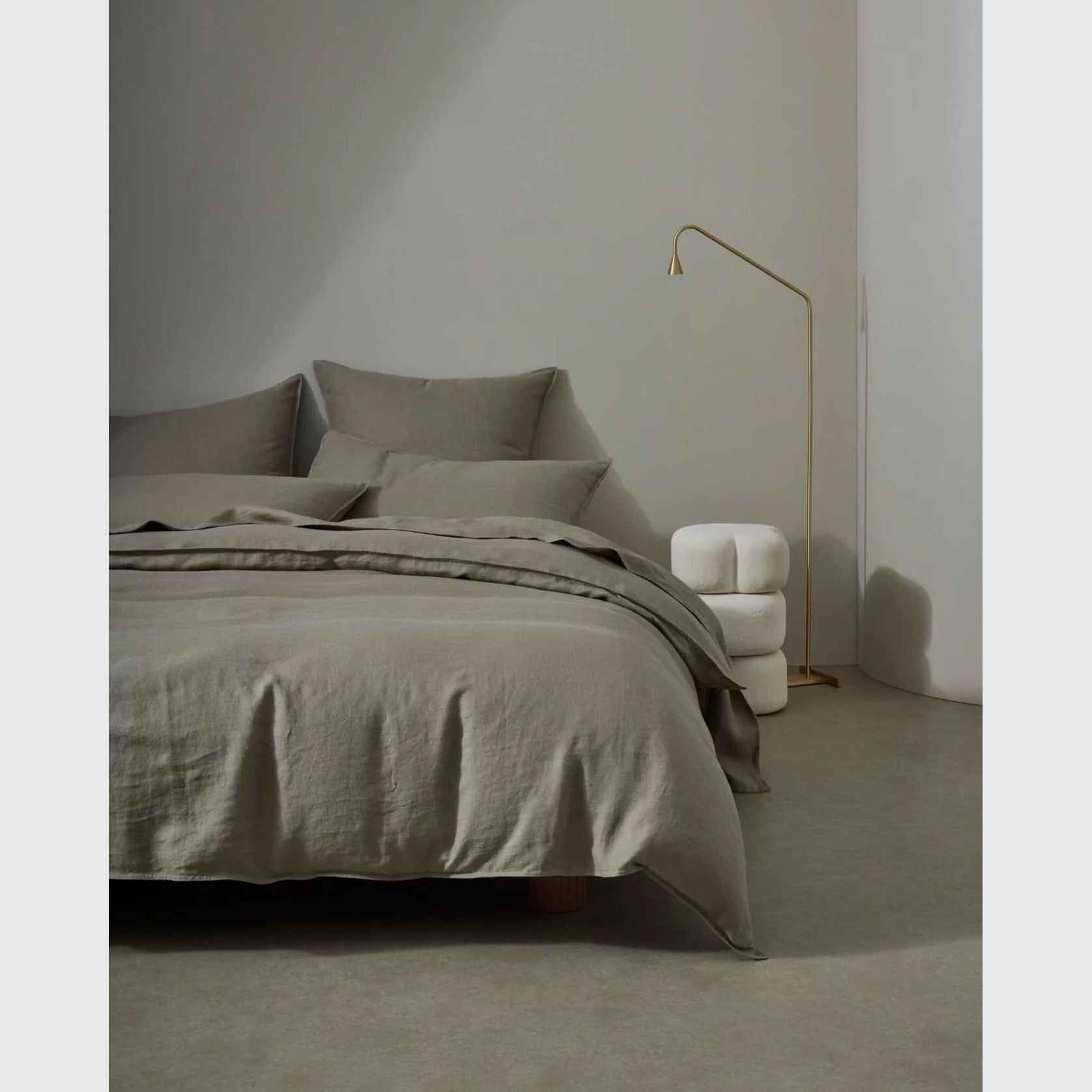 Ravello Linen Fitted Sheet - Caper | Weave Home Bed Linen gallery detail image