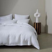 Ravello Linen Flat Sheet - White | Weave Home Bed Linen gallery detail image