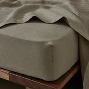 Ravello Linen Flat Sheet - Caper | Weave Home Bed Linen gallery detail image