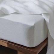 Ravello Linen Fitted Sheet - White | Weave Home Bed Linen gallery detail image