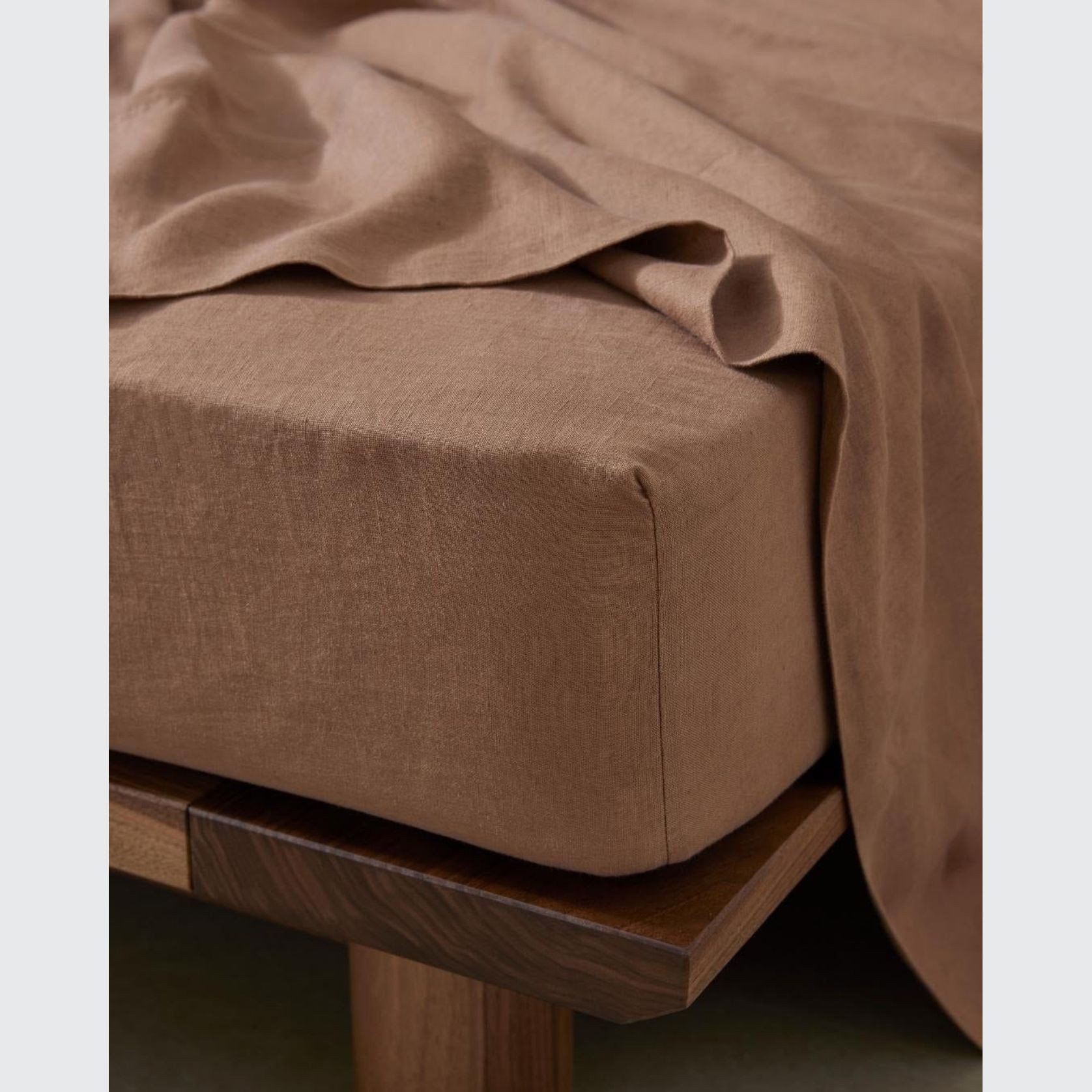Ravello Linen Fitted Sheet - Biscuit | Weave Home Bed Linen gallery detail image