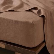 Ravello Linen Fitted Sheet - Biscuit | Weave Home Bed Linen gallery detail image