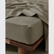 Ravello Linen Fitted Sheet - Caper | Weave Home Bed Linen gallery detail image